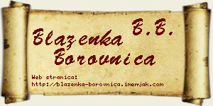 Blaženka Borovnica vizit kartica